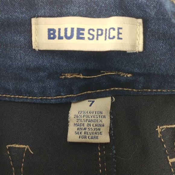 Women's Blue Spice Dark Blue Jean Shorts Sz.7 - Picture 4 of 4